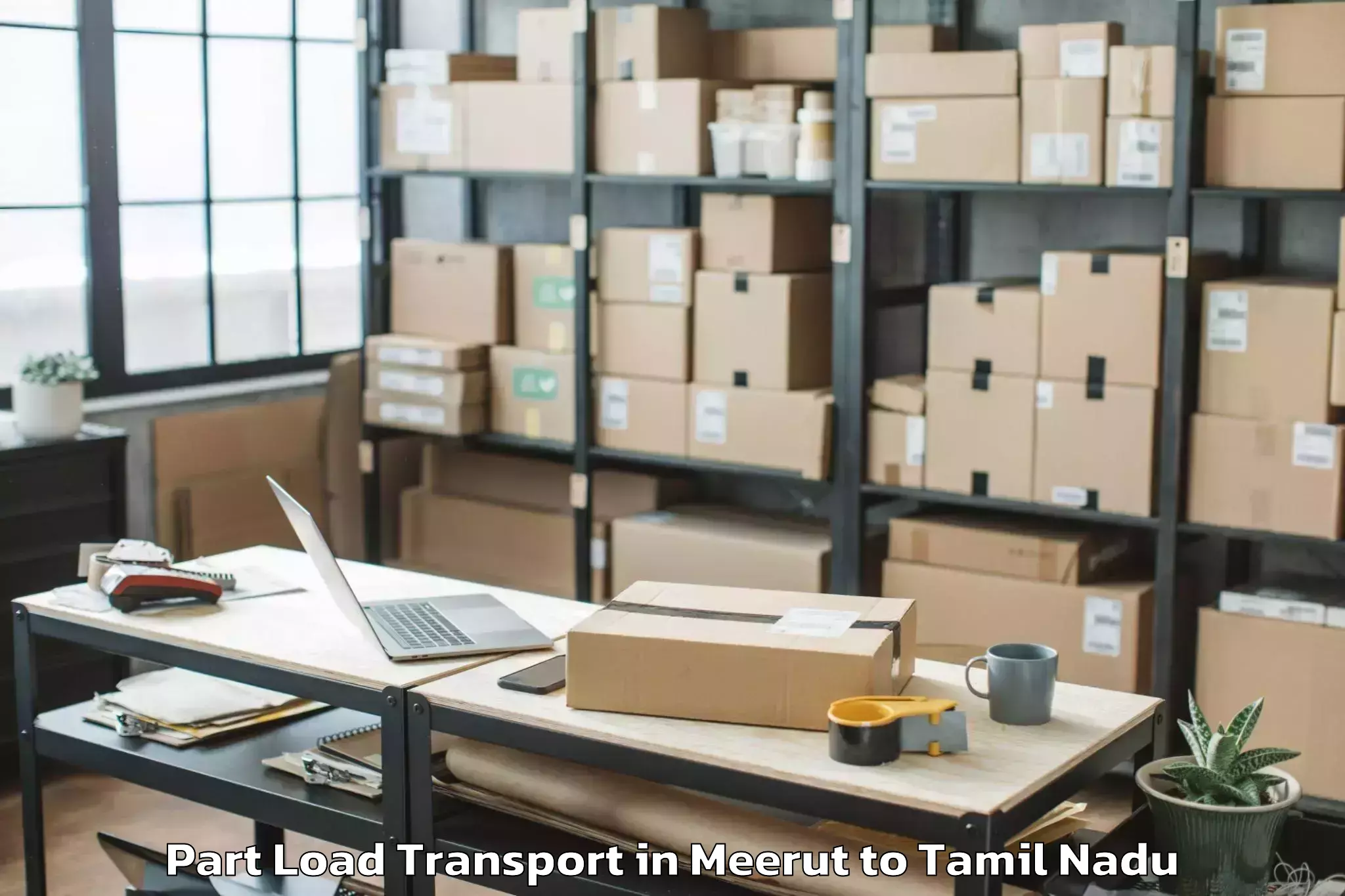 Easy Meerut to Tiruvottiyur Part Load Transport Booking